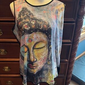 VIDA Artistic Buddha Print Tank Top